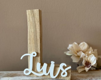 Letter with name (nature) | name tag wood | gift for birth| wooden letter | christening gift