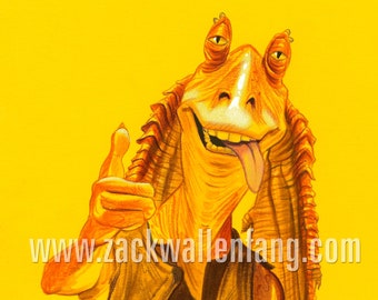 Jar Jar Binks original drawing