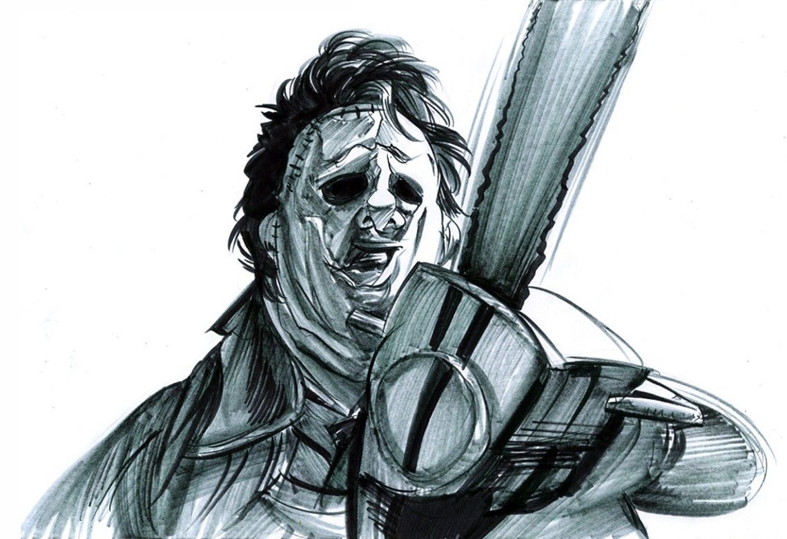 Leatherface original drawing Etsy