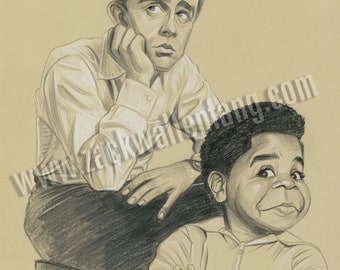 James Dean & Gary Coleman original drawing