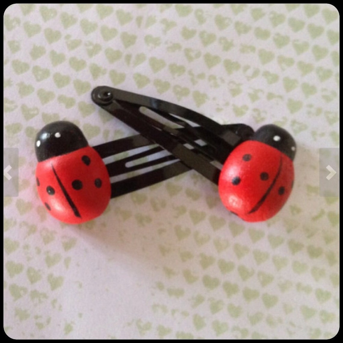 Ladybug hair clips 1x pair of ladybird hairclips choose Etsy