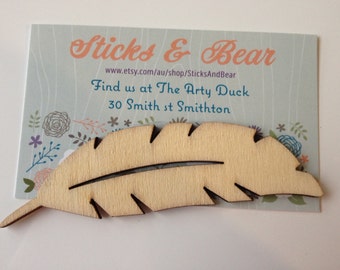 Wooden feather - wood craft feather - great for necklaces, dreamcatchers, mobiles and other decorative crafts - natural wood can be painted