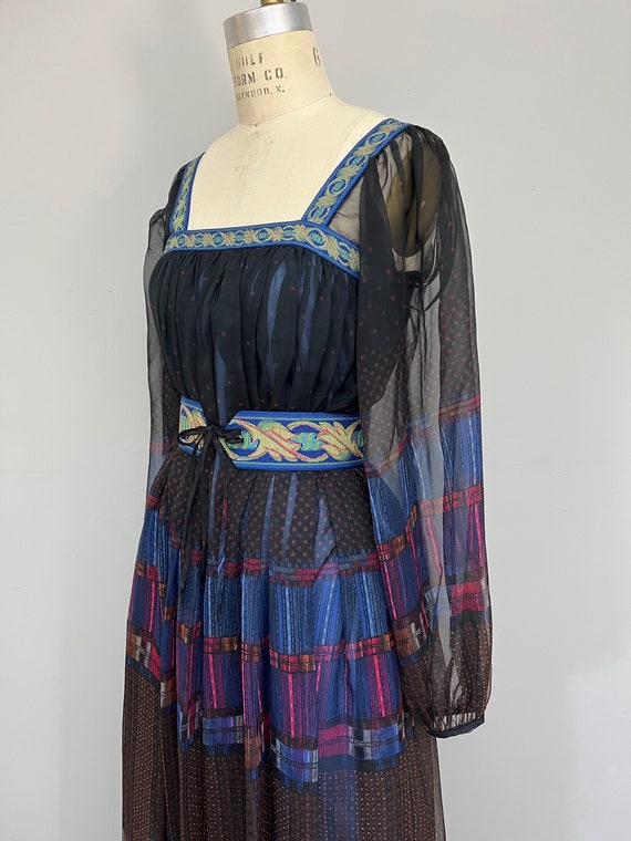 Vintage 70s Victor Costa Maxi Evening Dress Vinta… - image 4