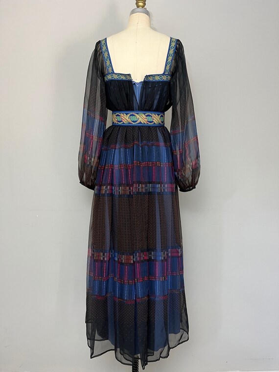 Vintage 70s Victor Costa Maxi Evening Dress Vinta… - image 7