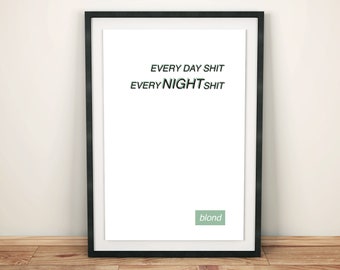 Frank Ocean bionda lirica Poster - notti