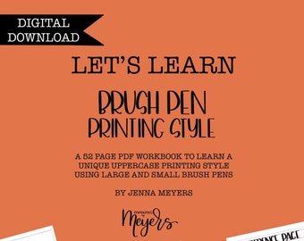 Brush Pen Printing Style DIGITAL DOWNLOAD (52 pages)