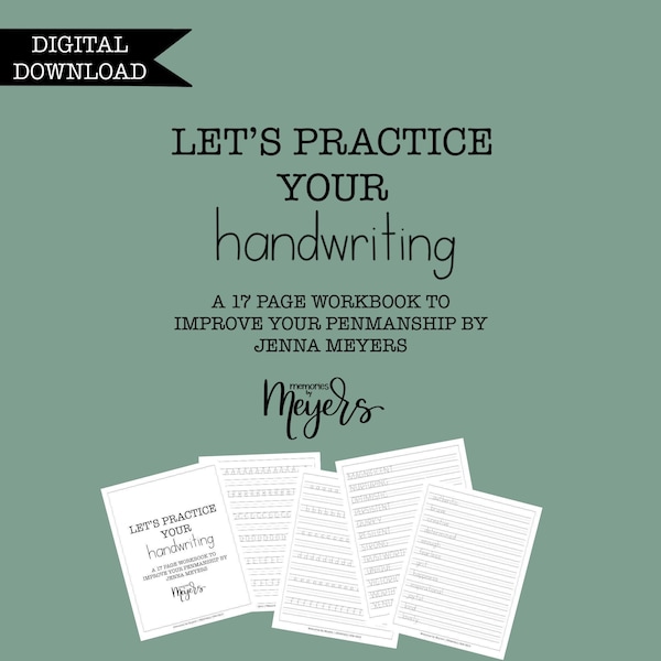 Handwriting/Penmanship DIGITAL DOWNLOAD (17 PAGES)