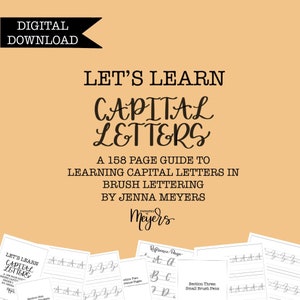 CAPITAL Letters for Brush Lettering DIGITAL DOWNLOAD (158 pages)