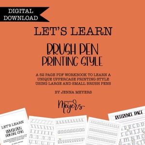 Brush Pen Printing Style DIGITAL DOWNLOAD (52 pages)