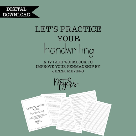 Handwriting/penmanship DIGITAL DOWNLOAD 17 PAGES - Etsy