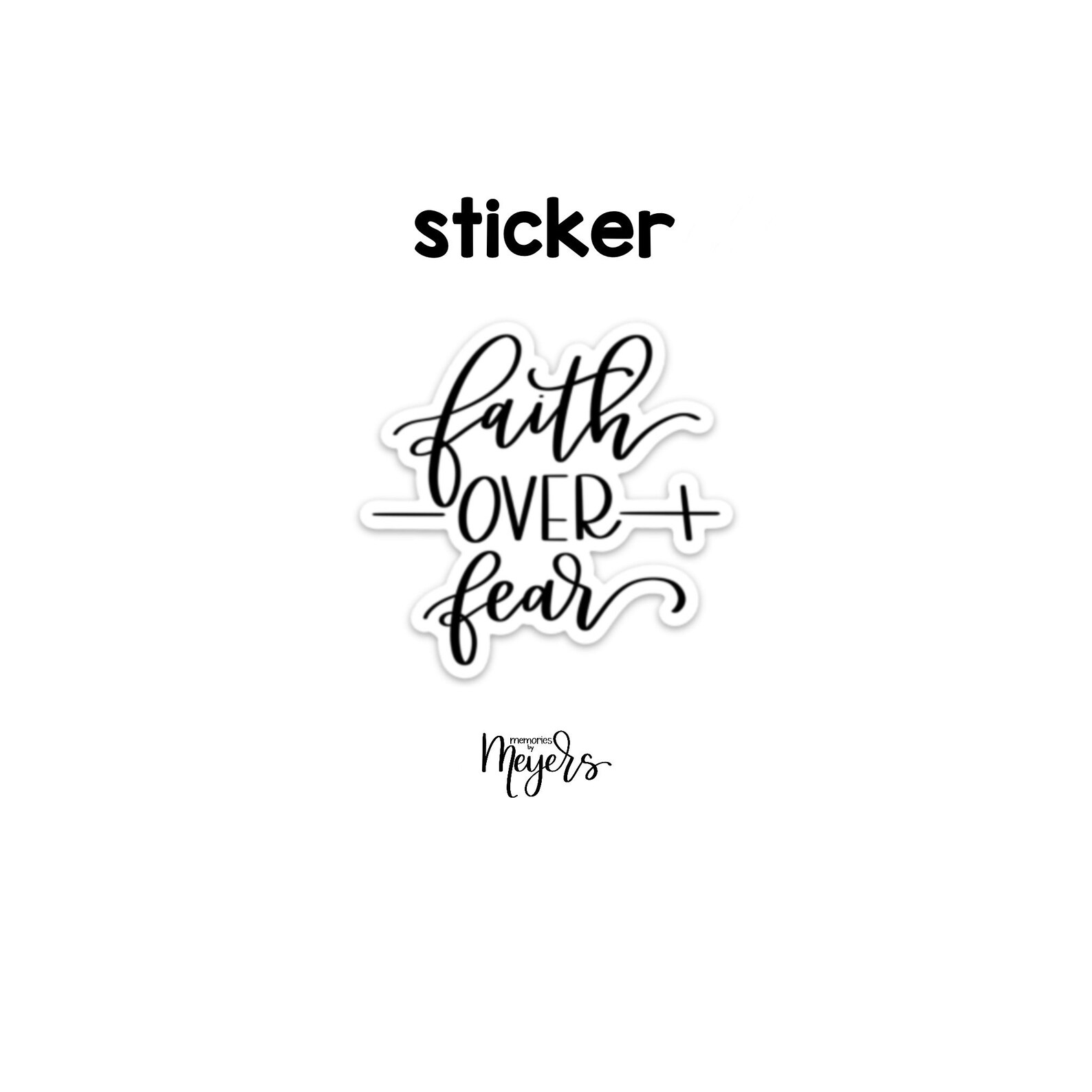 SINGLE STICKER Faith Over Fear Motivational Sticker Etsy