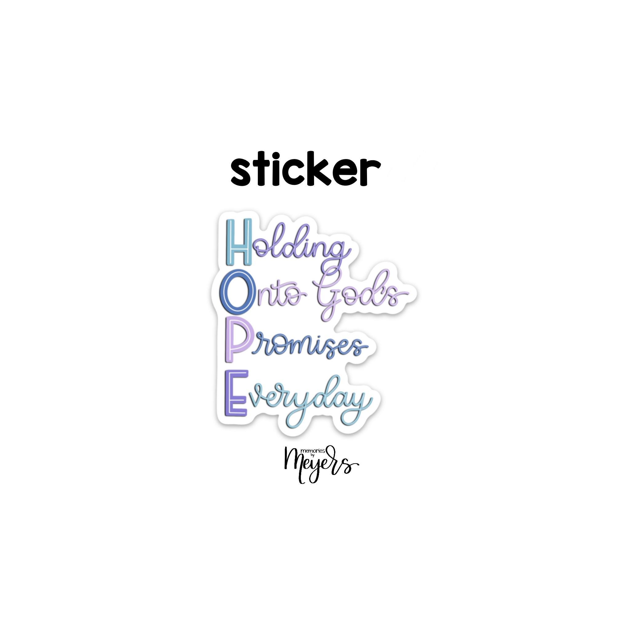 SINGLE STICKER | HOPE | Motivational Sticker | Inspirational Vinyl ...