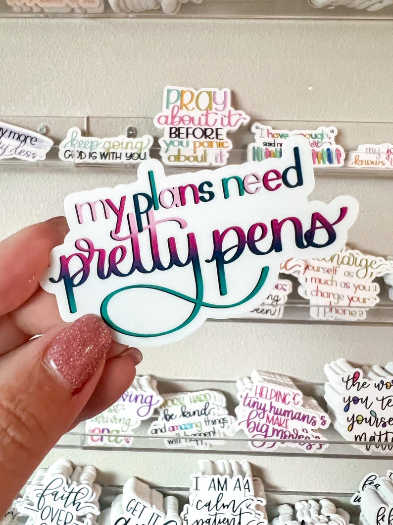 SINGLE STICKER | My Plans Need Pretty Pens | Hand-lettered Pen Lover ...