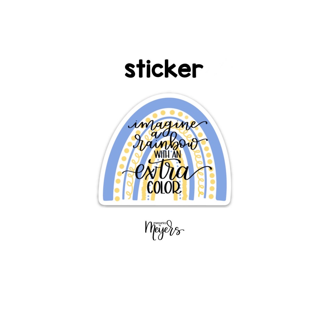 SINGLE STICKER | Blue and Yellow Rainbow With an Extra Color | Down ...