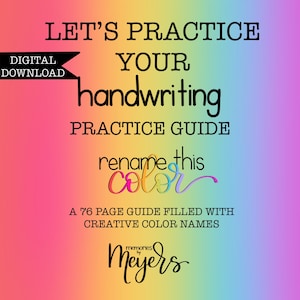 PDF Handstilsövningsguide: Byt namn på denna färg Digital nedladdning (76 sidor)