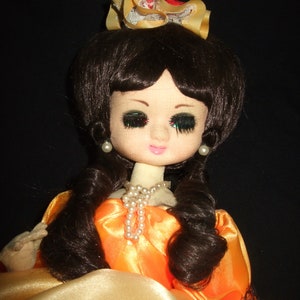 Vintage Big Eye Bradley Doll: 1970s Southern Belle with Pearl Necklace