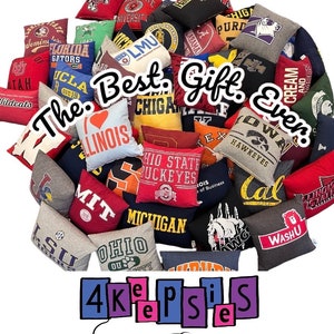 CUSTOM College Pillows, University Throw Pillow, T-shirt Pillows, Dorm Room Decor, Bed Party, Roommate Gift, Graduation Gift, Decision Day