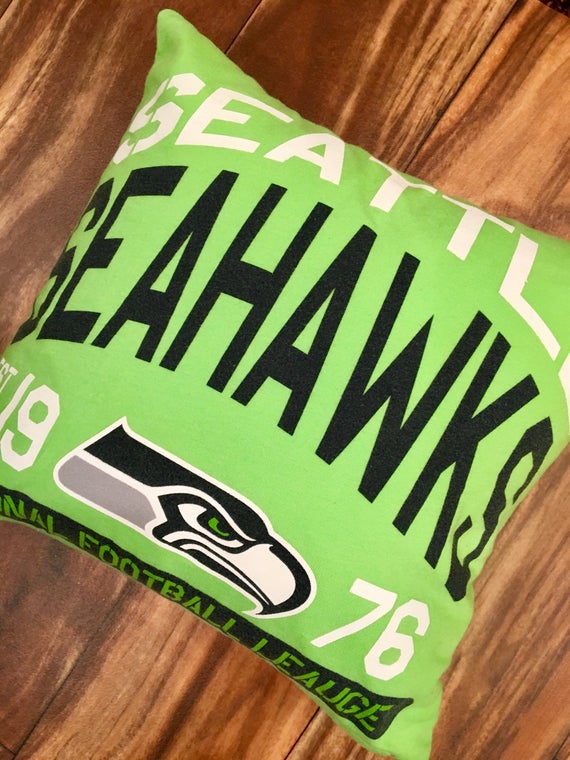 Seattle Seahawks T Shirt Pillow Throw Pillow Seahawks Pillow Seattle Sports Dorm Decor Valentine S Day Gift For Him