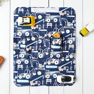 Construction Toy Car Carrier - Road Play Mat - Fabric Wallet for Small Toy Cars - Travel Activity - Pretend Play - Personalised Boy's Gift