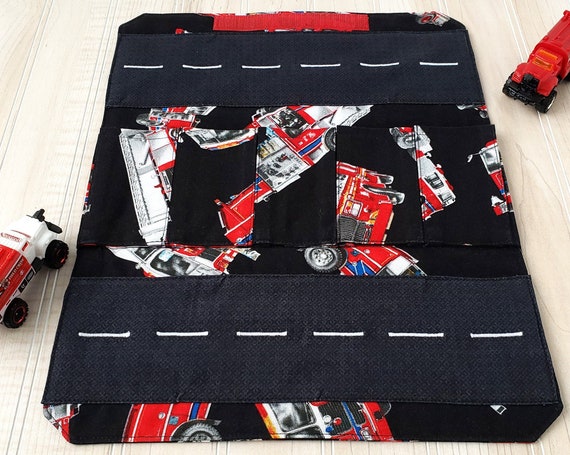 Fire Trucks Toy Carrier - Roll Up Toy Carrier
