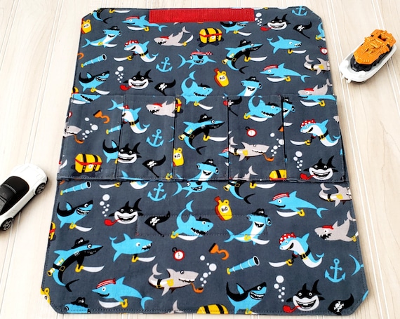 Toy Carrier with Road - Pirate Sharks - Toy Wallet