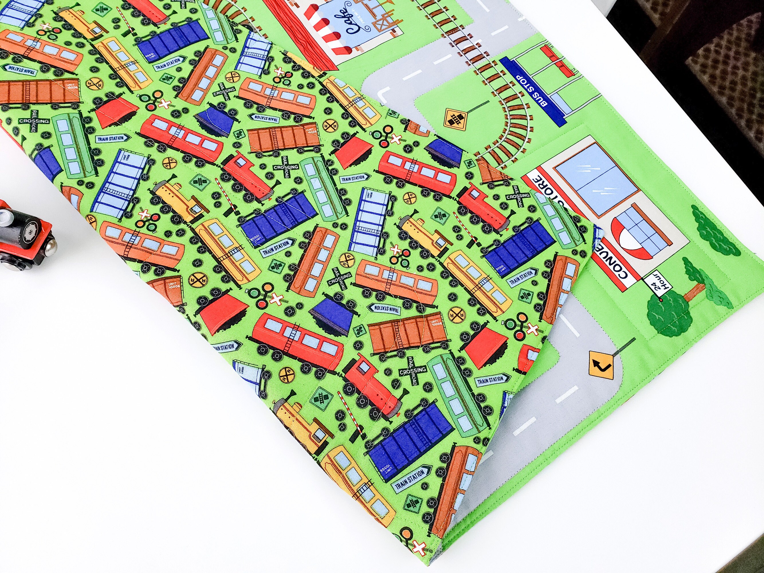 Train Play MatConnectable Fold Up Travel Train Quilt With Etsy