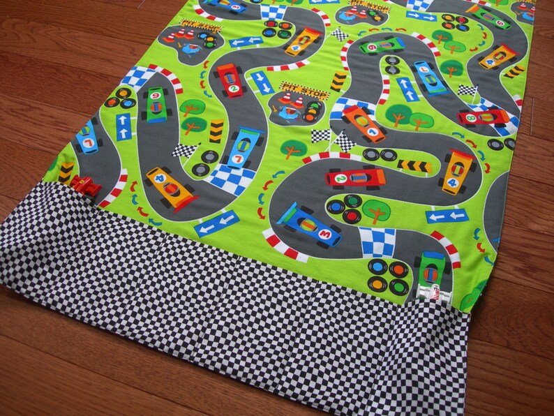 Race Track Play Mat Fold Up Travel Race Car Play Mat Quilt Etsy