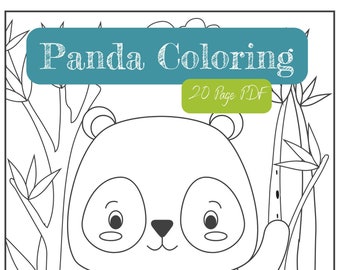 Printable/Digital Download Panda Bear Coloring Pages - 20 Pages Kids Coloring Activity