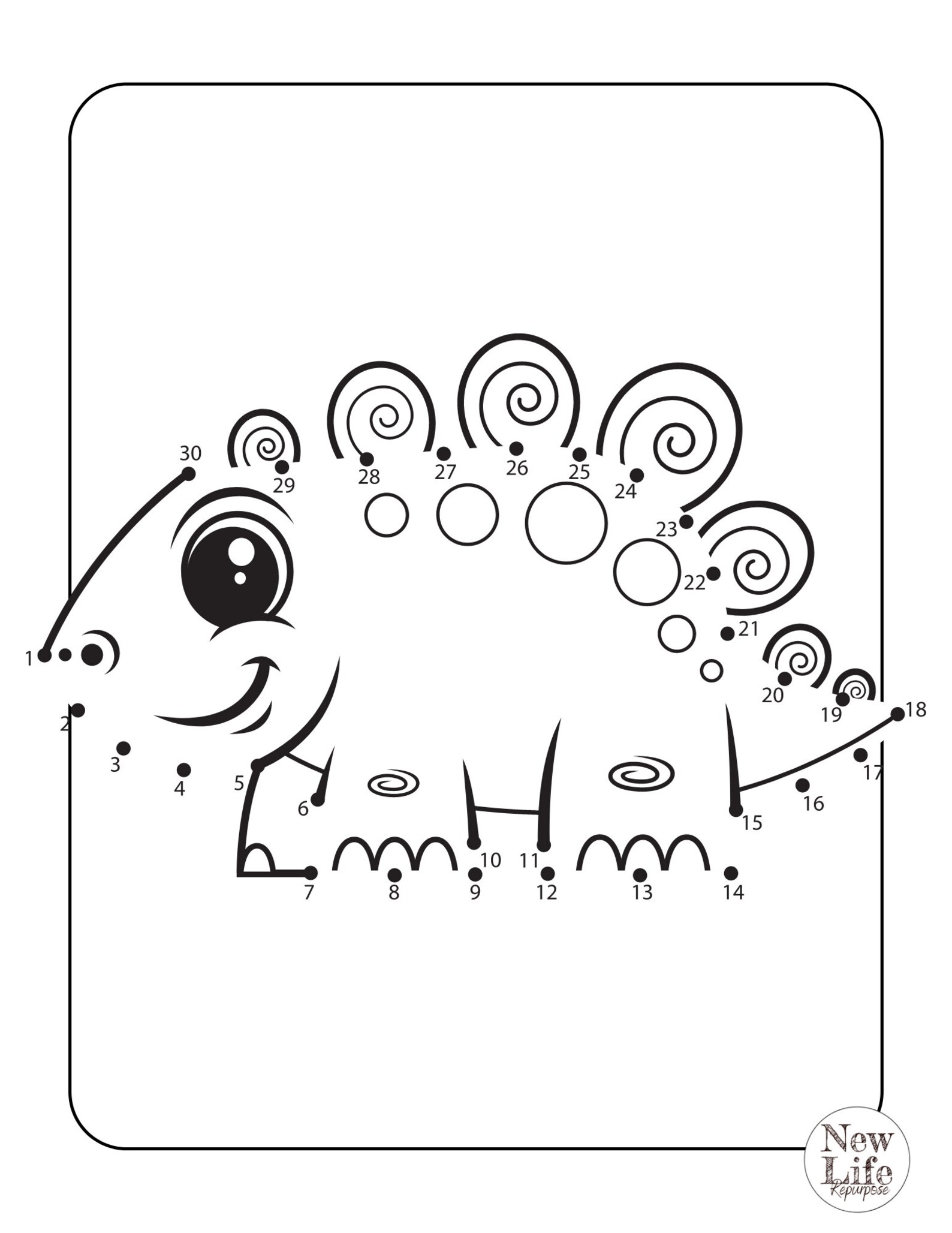 Printable/digital Download CONNECT-THE-DOTS Dinosaurs - 20 Pages - Etsy