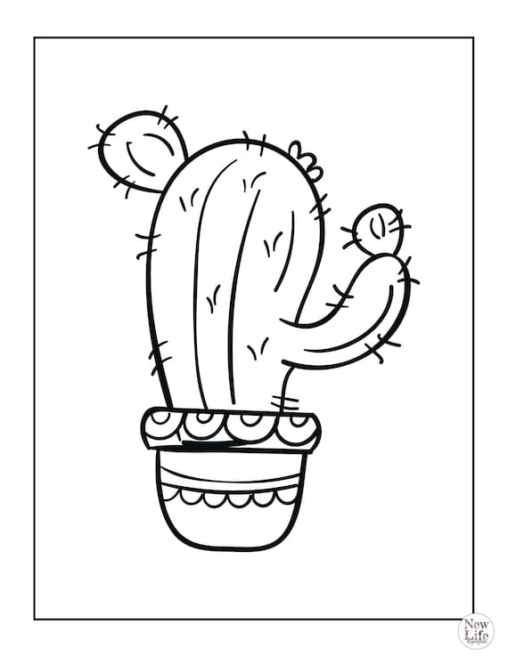 Kaktus Malvorlagen zum Ausdrucken / Digitaler Download - 30 Seiten Kinder  Ausmalbilder Aktivitt Einfach - Etsy.de