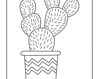 Kaktus Malvorlagen zum Ausdrucken / Digitaler Download - 30 Seiten Kinder  Ausmalbilder Aktivitt Einfach - Etsy.de