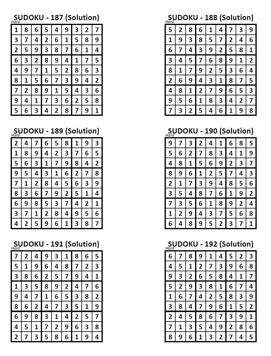 Printable/digital Download 300 Sudoku Puzzles (solutions Incl.) - Hard ...
