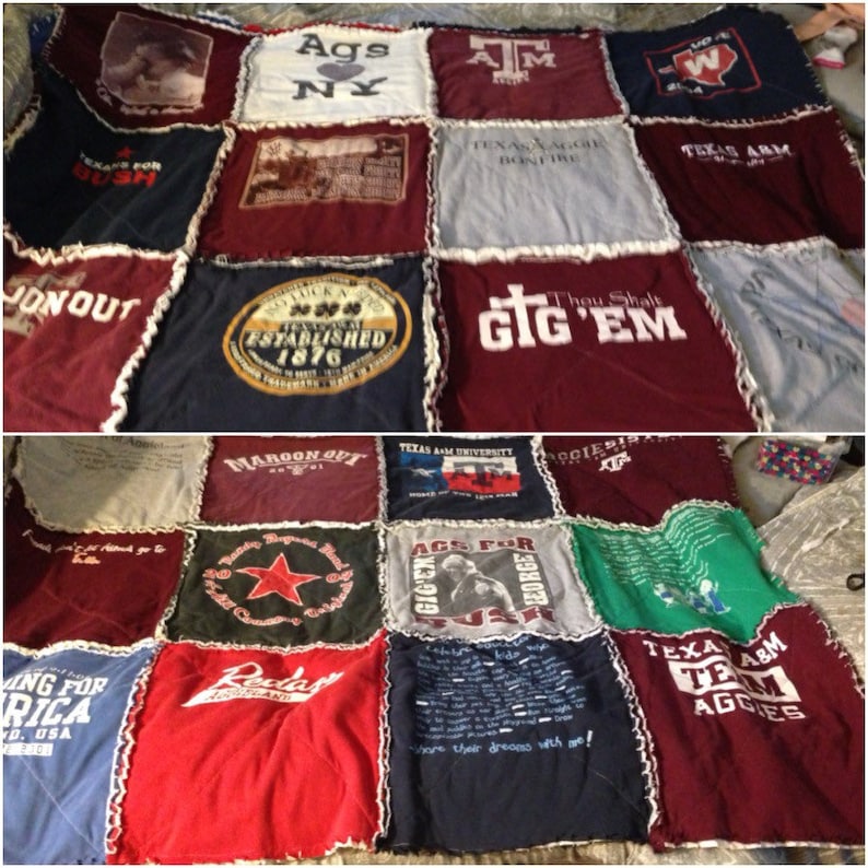 Tshirt Quilt With Fleece Backing Etsy