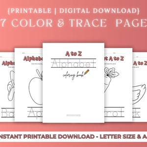 Alphabet A to Z Color & Trace Coloring Book