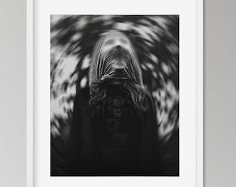 Impression d'art noir et blanc, photographie obsédante