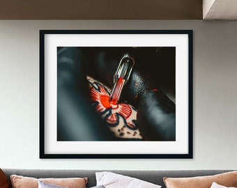 Aiguille de tatouage Macro Fine Art Print, Art de bar punk rock