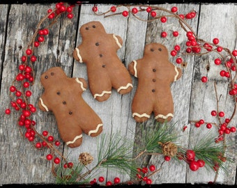 Made to Order - Primitive Gingerbread Men Ornies, Primitive Gingerbread Boy Ornaments, Christmas Tree Ornaments, Bowl Fillers, Tucks