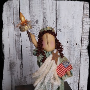 Made to Order - Lady Liberty Rag Doll, Statue of Liberty Doll, Primitive Patriotic Folk Art, 4th of July Decoration