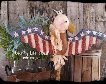 Primitive Americana Eagle Shelf Sitter PDF Pattern
