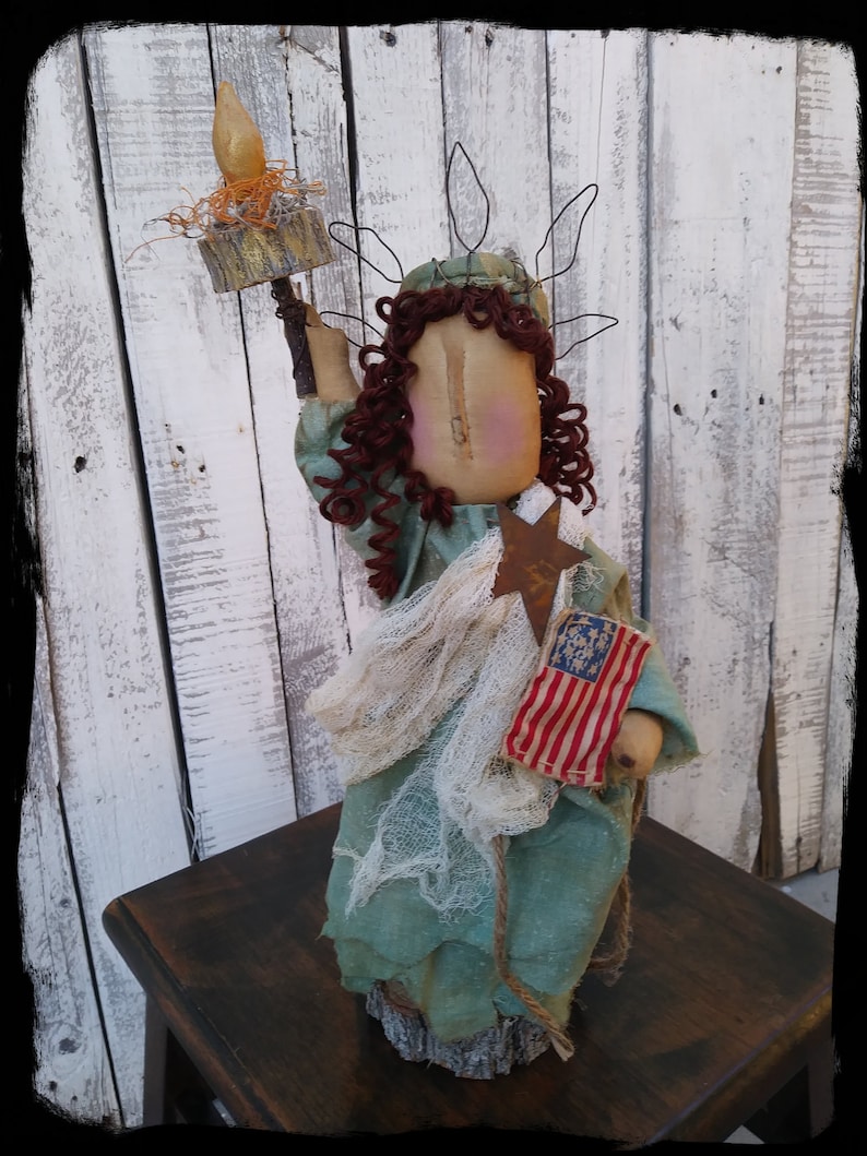 Lady Liberty Rag Doll Statue of Liberty Doll Primitive - Etsy