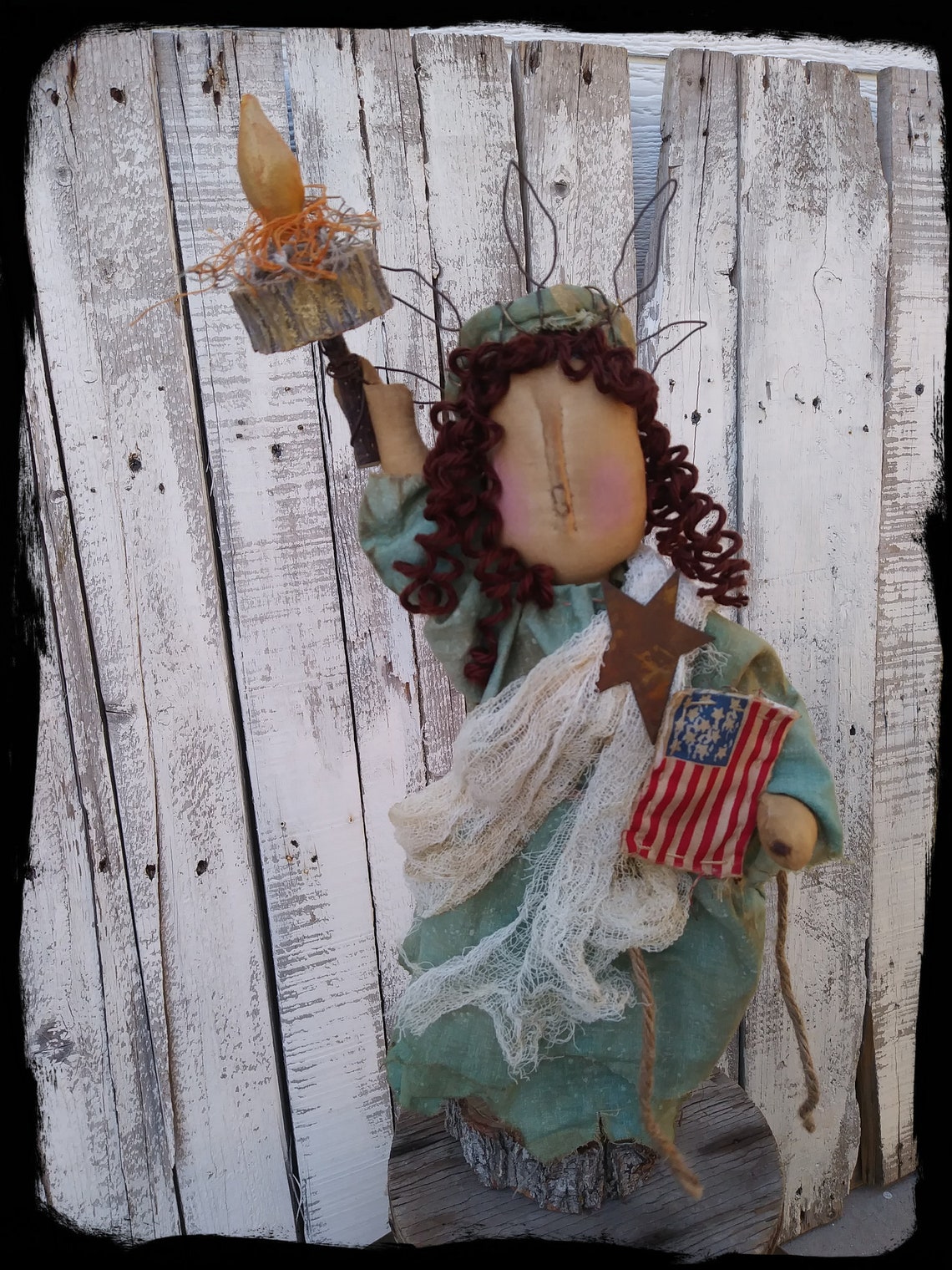 Lady Liberty Rag Doll Statue of Liberty Doll Primitive | Etsy