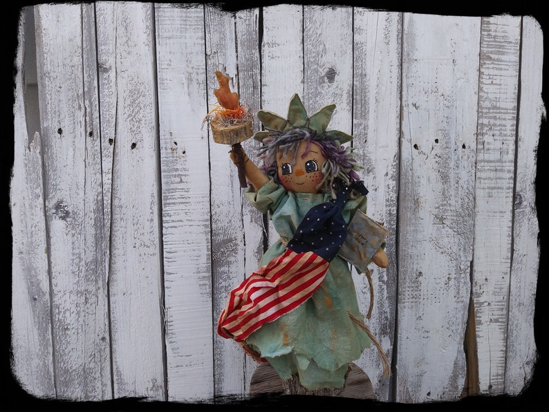 Lady Liberty Rag Doll Statue of Liberty Doll Primitive | Etsy