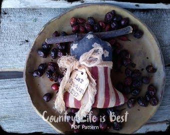 PDF Pattern, Liberty Bell Bowl Fillers, Ornaments, Patriotic 4th of July Easy Sewing Pattern