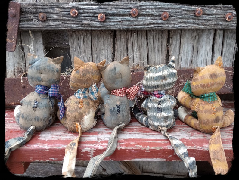 Primitive Leaping Cat Pattern Primitive Barn Cat PDF Pattern: Folk Art Kitten Shelf Sitter - Etsy