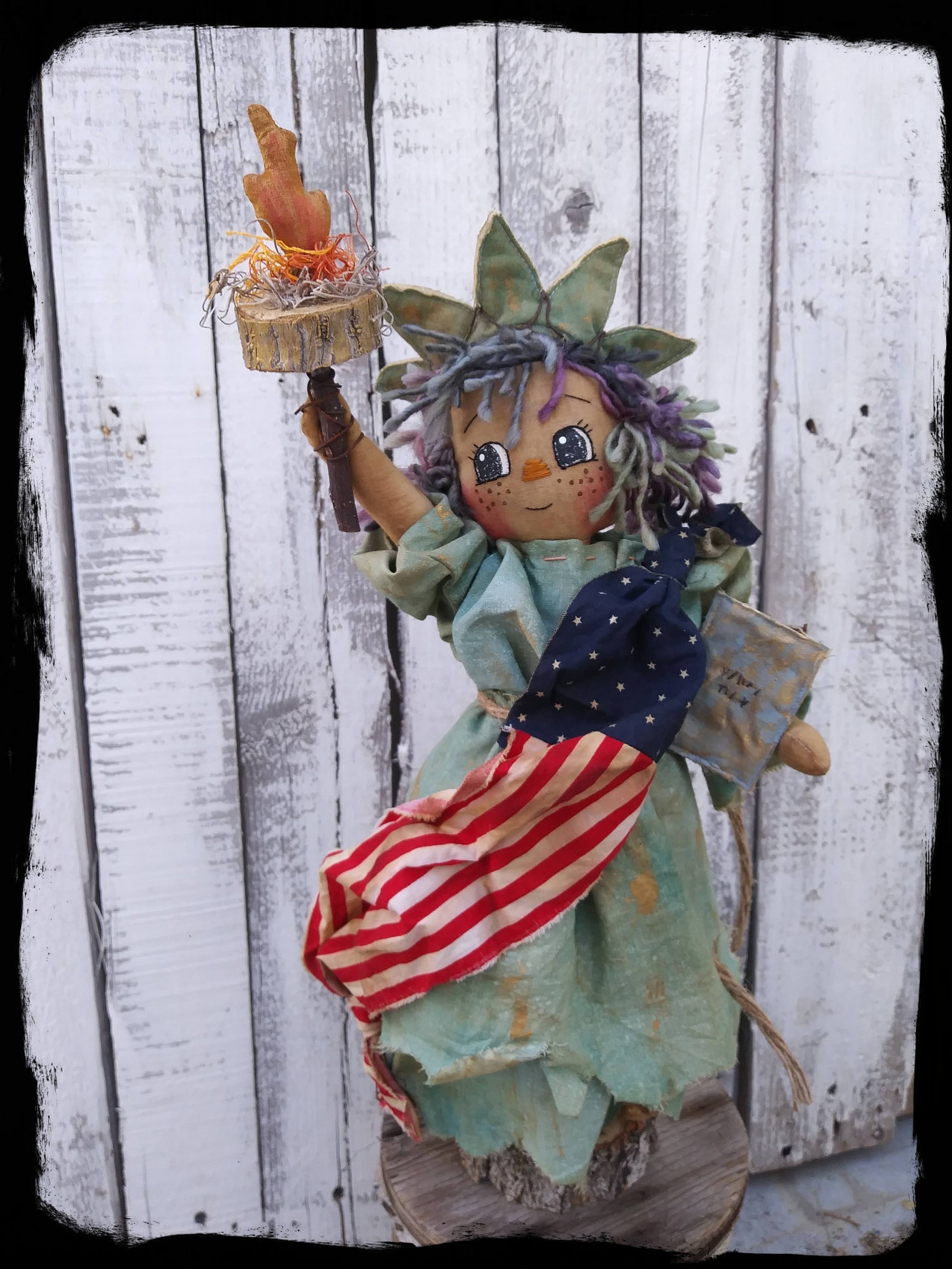 Lady Liberty Rag Doll Statue of Liberty Doll Primitive | Etsy
