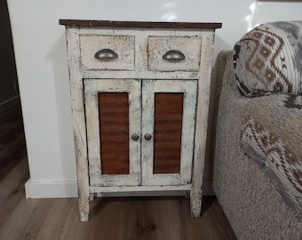 Rustic Console Cabinet - Primitive Entryway Table - Vintage Style Shelving - Made to Order