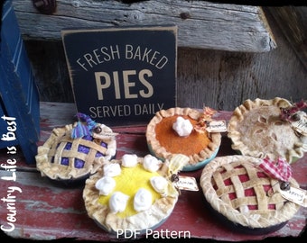 Mini Faux Pies PDF Pattern: No Sew Tiered Tray Decor