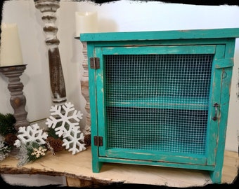 Miniature Rustic Cupboard: Distressed Wood Pie Safe, Collectibles Display