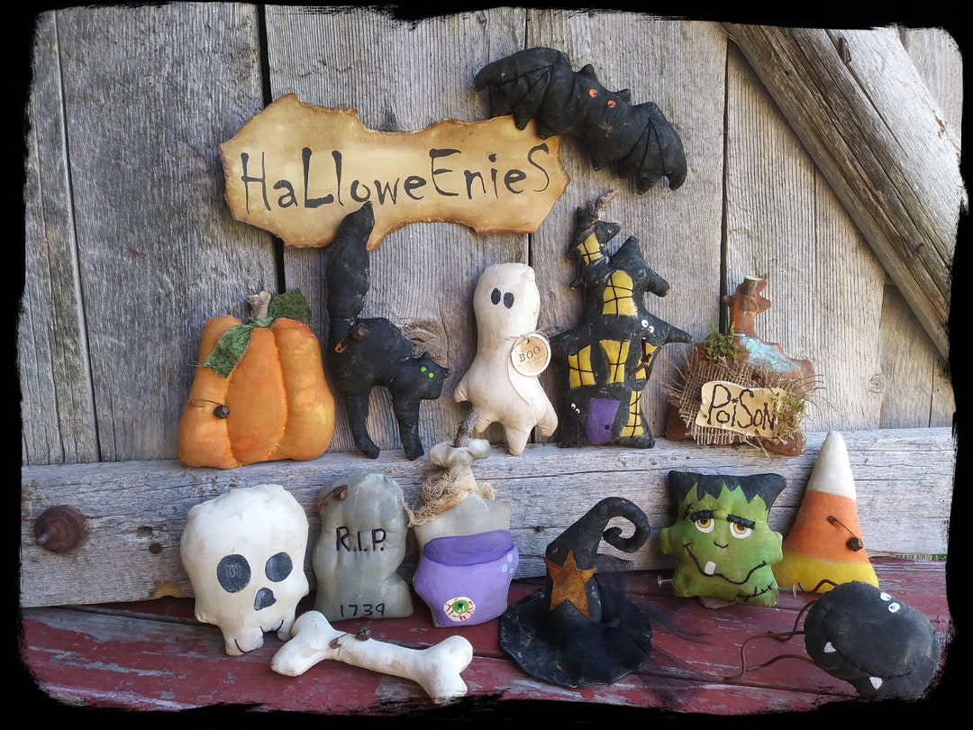 Miniature Halloween Decorations Handmade Primitive Halloween Etsy
