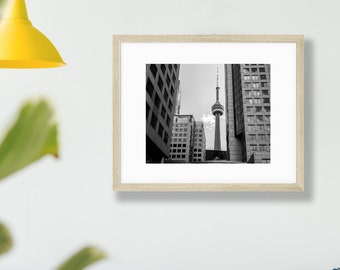 CN Tower Print - Toronto Wall Art - Black and White Photography
